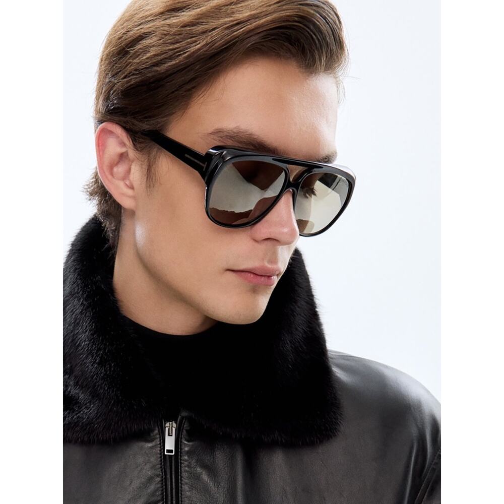 NEW!!! TOM FORD Jayden TF1103/S 01L Black Aviator Sunglasses Authentic